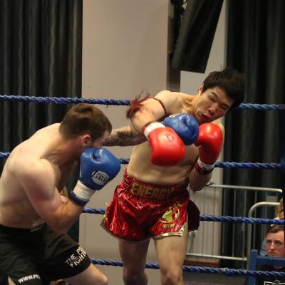 Both Missed - Action from the WKN title match with Jihoon Lee Vs Johnny 'Swift' Smith at the Clayton hotel Belfast on 23rd, June 2019