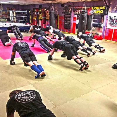Fighters at the ProKick gym train hard for the next event at the Stormont Hotel on 17th FEB 2018