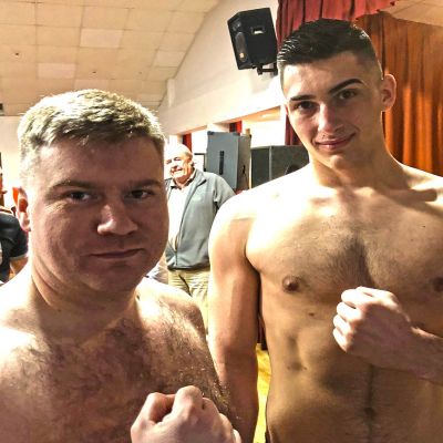 Johnny Mac Weigh-Ins (right) Fight No 5 on the evenings programme, was between local man, Norbert Pieztreck (Fraserburgh)  faced Jonathon McIlveen (ProKick Belfast)