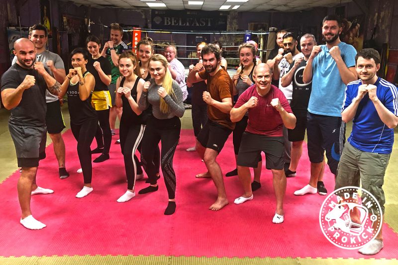 Monday, April 15th, 2019 and this was the seventh new 6-week course to start at the #ProKickGym this year. Pictured here were the new kickers who were put through the ropes on their very first night by head coach #BillyMurray.