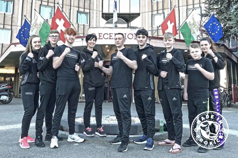 The ProKick Team after the Weigh-Ins at the WMAG in Geneva 6th April 2018