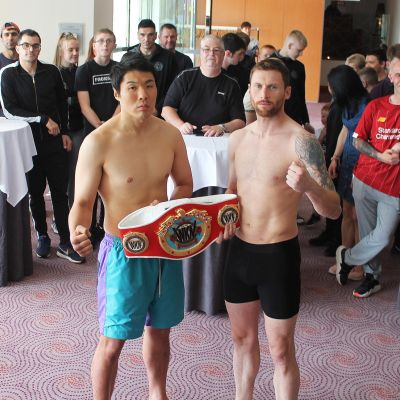 At the main event weigh-in. it was Jihoon Lee and Johnny 'Swift' Smith for the top of the bill fight at Billy Murray's International event set for today 23rd June at the Clayton Hotel in Belfast.